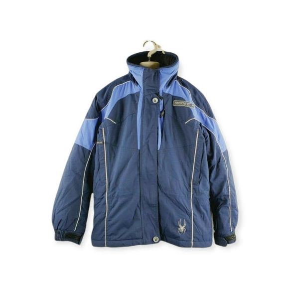 Spyder Boys Blue Long Sleeve Mock Neck Waterproof Snowboarding Ski Jacket 14 - Picture 1 of 12